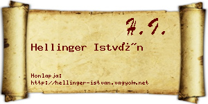 Hellinger István névjegykártya