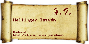 Hellinger István névjegykártya